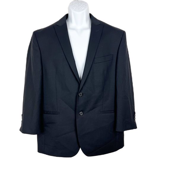 Egara Suit Blazer Men 42 Short Black All Wool Button Front Formal Jacket